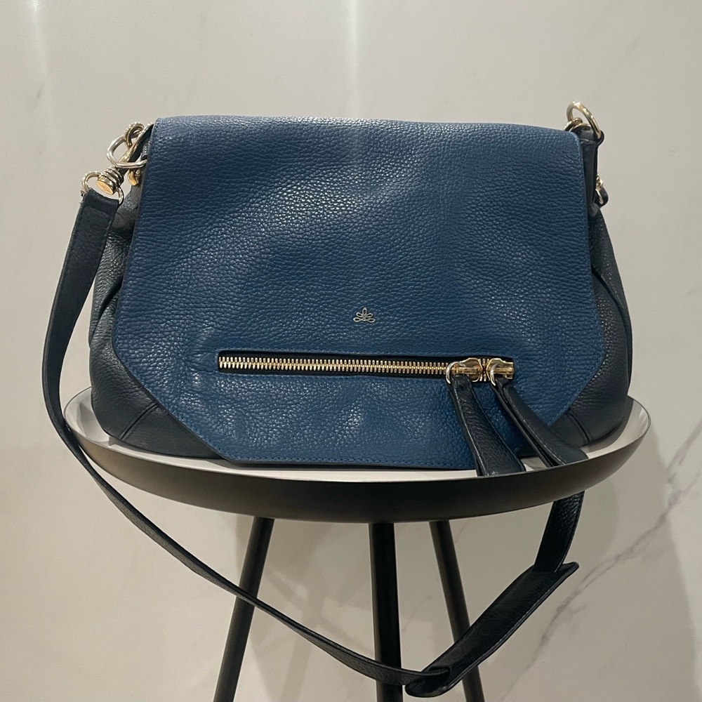 Milli Millu London DeMellier Navy Blue Leather Bag